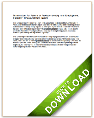 Notice to Employees Who Haven't Produced Identity and Employment Verification Documents